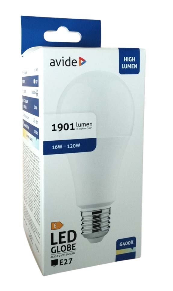 Avide LED Κοινή A70 16W E27 Ψυχρό 6400K Υψηλής Φωτεινότητας (15.001.0297)