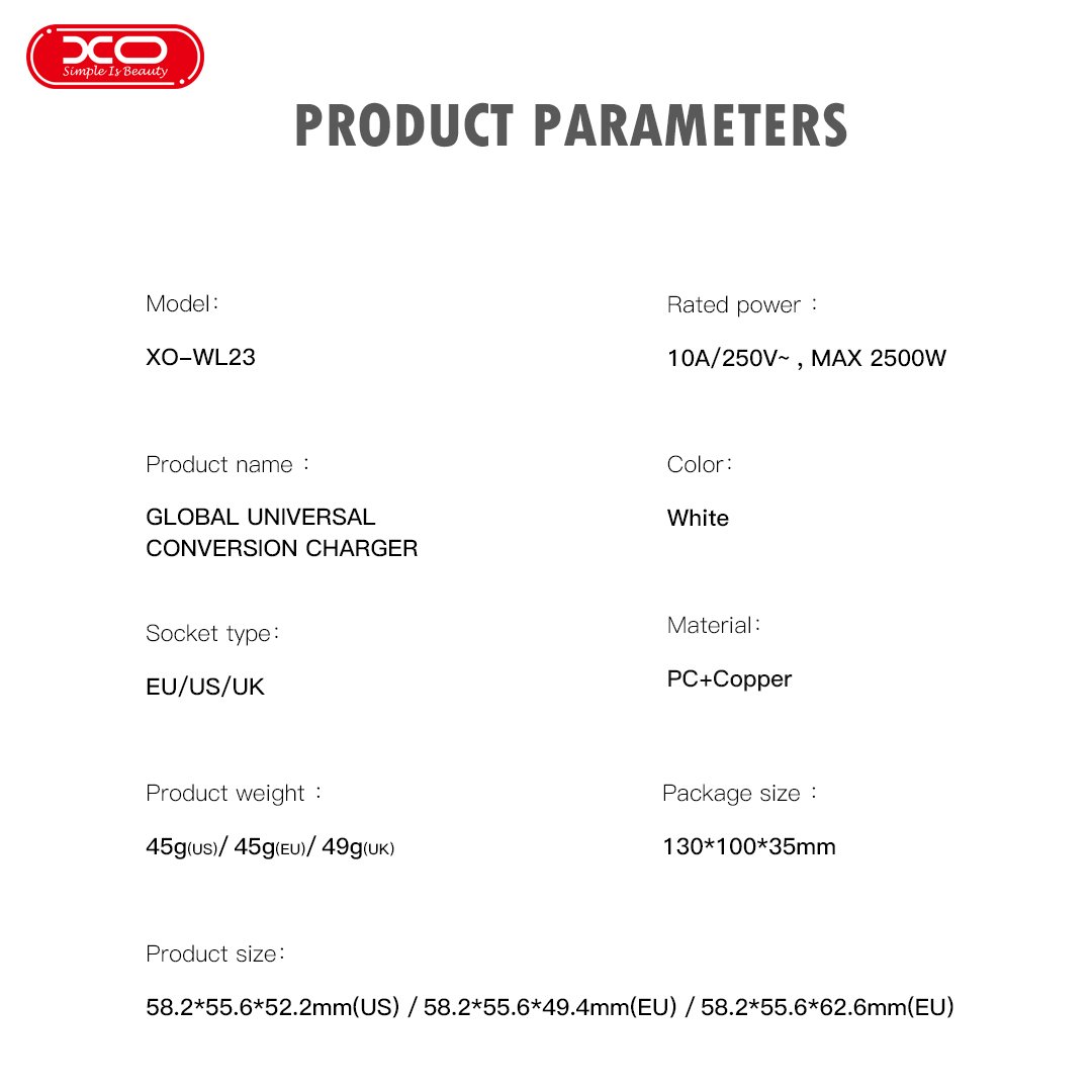 XO WL23 Πρότυπο EU σε Πολυεθνικό Universal Πρίζα Τοίχου (16.006.0321) - Image 6