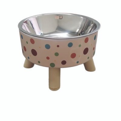 Μπόλ φαγητού σκύλου πλαστικό με ποδαράκια και μεταλλικό λεκανάκι[10501756]