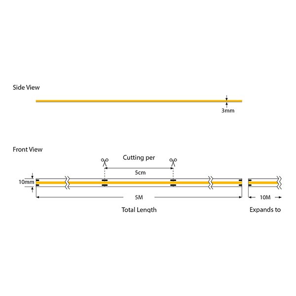ΤΑΙΝΙΑ LED COB 5M 12W 24V CCT 640L/M IP44 PRO (145-72028) - Image 2