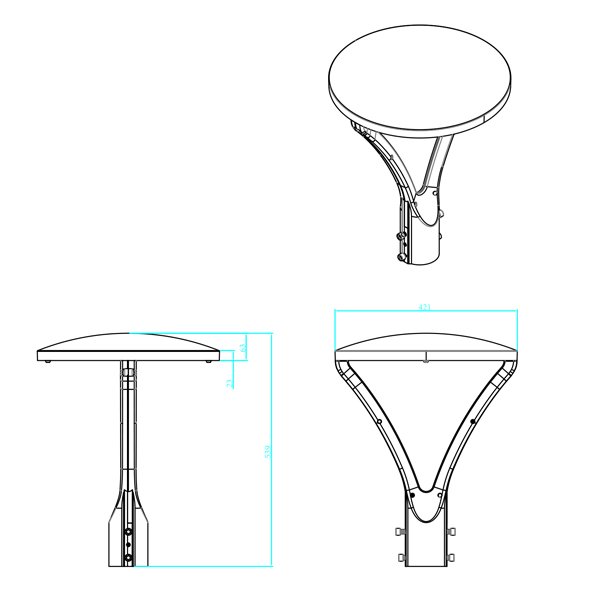 ΦΩΤΙΣΤΙΚΟ ΚΟΡΥΦΗΣ 90W 3000K 100-277 HERMOSO IP66 PRO (146-58011) - Image 3