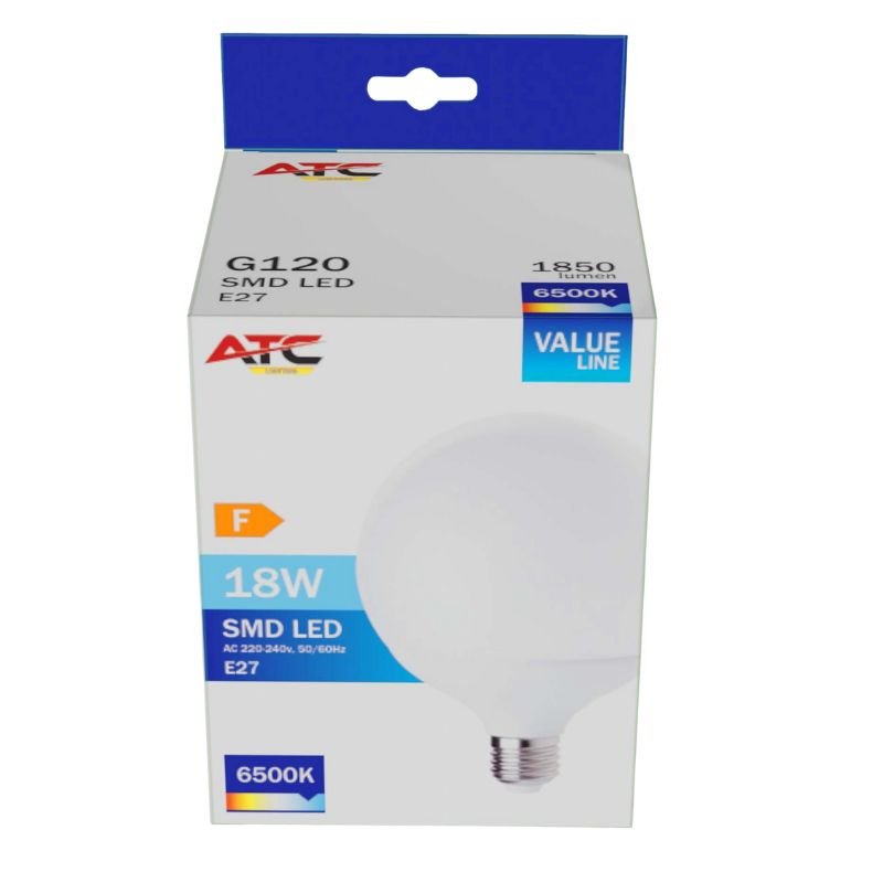 ATC SMD Λαμπτήρας LED Globe G120 230V 18W/1850LM E27 6500K (25.001.0022) - Image 3