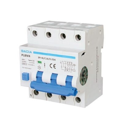 ΡΕΛΕ RCBO ΤΕΤΡΑΠΟΛΙΚΟ 20A 6kA 100mA 3P+N C GACIA TYPE A (500-45302)