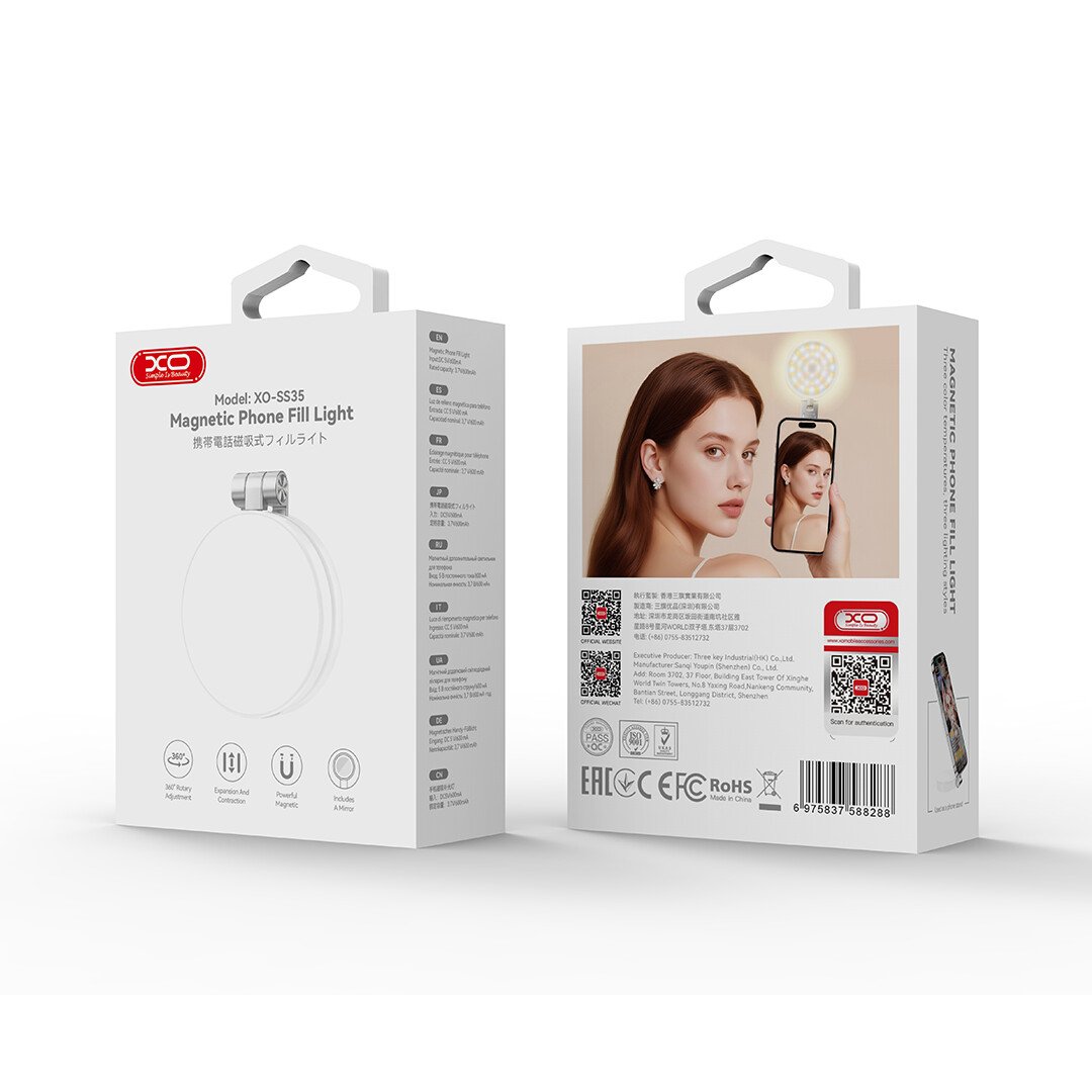 XO SS35 Πολυλειτουργικό Μαγνητικό Πτυσσόμενο Φως Κινητού Λευκό (16.001.0297) - Image 5