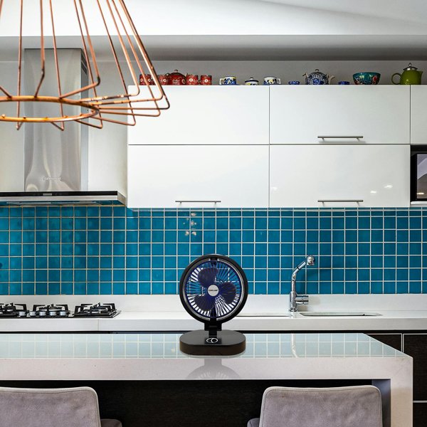 ΑΝΕΜΙΣΤΗΡΑΣ ΓΡΑΦΕΙΟΥ ΕΠΑΝΑΦΟΡΤΙΖΟΜΕΝΟΣ 360° ΜΕ LED ΦΩΣ Φ16 ΜΑΥΡΟΣ (300-20513) - Image 2