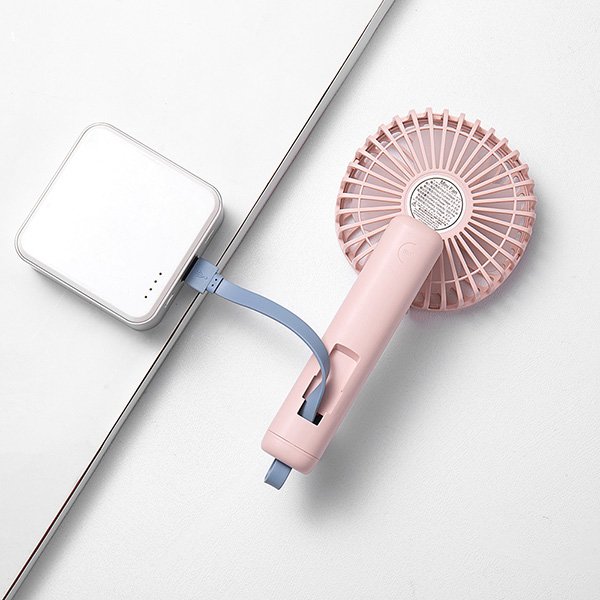 ΑΝΕΜΙΣΤΗΡΑΣ ΧΕΙΡΟΣ ΕΠΑΝΑΦΟΡΤΙΖΟΜΕΝΟΣ ΜΕ USB ΚΑΙ ΠΕΡΙΣΤΡΟΦΗ 180° Φ9 ΡΟΖ (300-20523) - Image 3