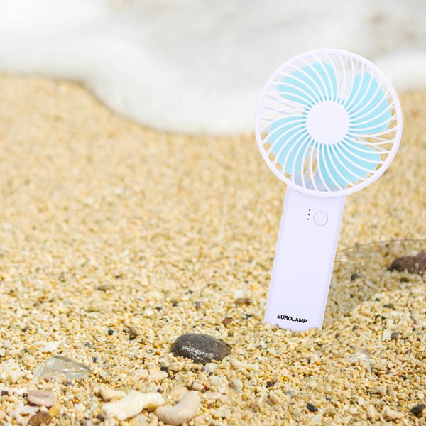 ΑΝΕΜΙΣΤΗΡΑΣ ΧΕΙΡΟΣ ΕΠΑΝΑΦΟΡΤΙΖΟΜΕΝΟΣ ΜΕ USB Φ10 ΛΕΥΚΟ-MΠΛΕ (300-20529) - Image 2