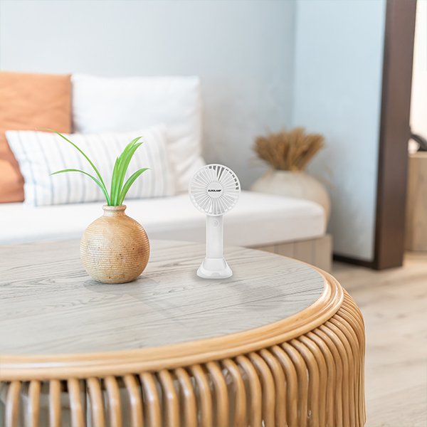 ΑΝΕΜΙΣΤΗΡΑΣ ΧΕΙΡΟΣ ΕΠΑΝΑΦΟΡΤΙΖΟΜΕΝΟΣ ΜΕ USB ΜΕ ΒΑΣΗ ΚΙΝΗΤΟΥ Φ10 ΛΕΥΚΟΣ (300-20549) - Image 2