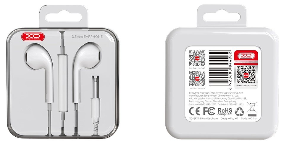 XO EP77 Ακουστικά έκτης γενιάς 3,5 mm λευκό (16.002.0085) - Image 4