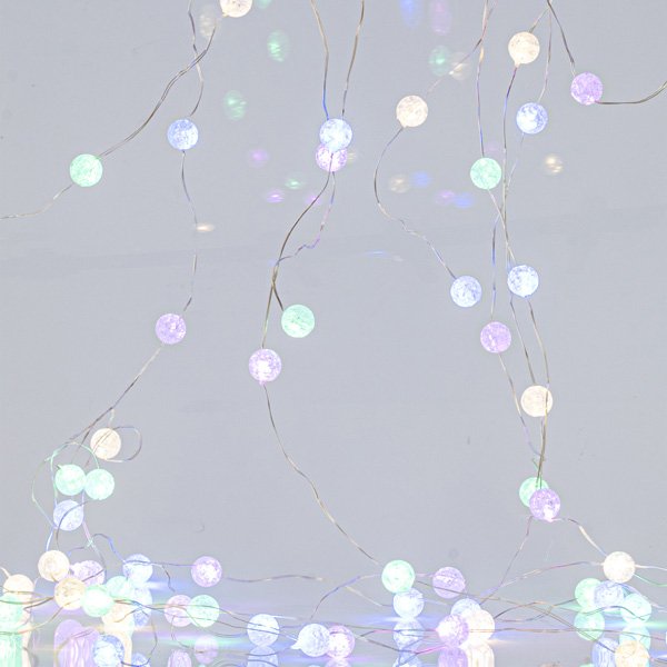 ΚΟΥΡΤΙΝΑ, 140 MINI LED, ΚΡΑΚΕΛΕ ΜΠΑΛΕΣ 1.3cm, 31V ΜΕΤΑΣΧΗΜΑΤΙΣΤΗ, 4 ΕΠΕΚΤΑΣΕΙΣ ΕΩΣ 3 ΣΕΤ, ΑΣΗΜΙ ΧΑΛΚΙΝΟ ΚΑΛΩΔΙΟ, ΧΡΩΜΑΤΙΣΤΟ LED (H150 x W100cm, 10 ΣΕΙΡΕΣ x 14 LED), ΠΡΟΕΚΤΑΣΗ ΠΑΡΟΧΗΣ 3m, IP44 (600-11434) - Image 3