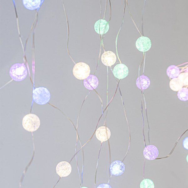 ΚΟΥΡΤΙΝΑ, 140 MINI LED, ΚΡΑΚΕΛΕ ΜΠΑΛΕΣ 1.3cm, 31V ΜΕΤΑΣΧΗΜΑΤΙΣΤΗ, 4 ΕΠΕΚΤΑΣΕΙΣ ΕΩΣ 3 ΣΕΤ, ΑΣΗΜΙ ΧΑΛΚΙΝΟ ΚΑΛΩΔΙΟ, ΧΡΩΜΑΤΙΣΤΟ LED (H150 x W100cm, 10 ΣΕΙΡΕΣ x 14 LED), ΠΡΟΕΚΤΑΣΗ ΠΑΡΟΧΗΣ 3m, IP44 (600-11434) - Image 4