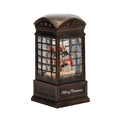 ΤΗΛΕΦΩΝΙΚΟΣ ΘΑΛΑΜΟΣ, ΜΕ ΧΙΟΝΑΝΘΡΩΠΟ ΚΑΙ CANDY ΜΠΑΣΤΟΥΝΑΚΙ, ΜΕ ΝΕΡΟ ΣΤΟ ΕΣΩΤΕΡΙΚΟ, ΜΠΑΤΑΡΙΑΣ, 8x8x16.6cm (600-48299)