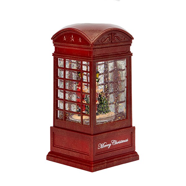 ΤΗΛΕΦΩΝΙΚΟΣ ΘΑΛΑΜΟΣ, ΜΕ ΑΓΙΟ ΒΑΣΙΛΗ, ΚΟΚΚΙΝΟΣ, ΜΕ ΝΕΡΟ ΣΤΟ ΕΣΩΤΕΡΙΚΟ, ΜΠΑΤΑΡΙΑΣ, 8x8x16.6cm (600-48300)