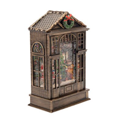 ΣΠΙΤΑΚΙ, ΜΕ ΧΡΙΣΤΟΥΓΕΝΝΙΑΤΙΚΟ ΔΕΝΤΡΟ, ΜΕ ΝΕΡΟ ΣΤΟ ΕΣΩΤΕΡΙΚΟ, ΜΠΑΤΑΡΙΑΣ, 16×9.3×25.6cm (600-48301)