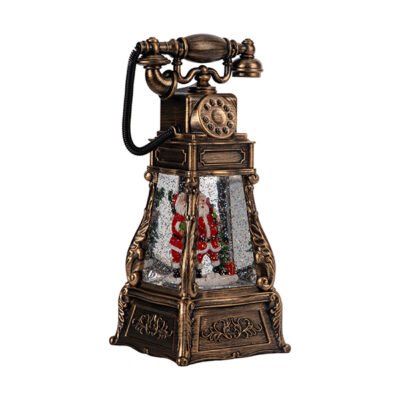 VINTAGE ΤΗΛΕΦΩΝΟ, ΜΕ ΑΓΙΟ ΒΑΣΙΛΗ, ΜΕ ΝΕΡΟ ΣΤΟ ΕΣΩΤΕΡΙΚΟ, ΜΠΑΤΑΡΙΑΣ, 13.3×11.3×26.5cm (600-48303)