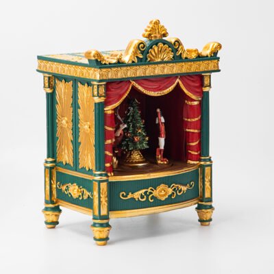 ΣΚΗΝΗ ΘΕΑΤΡΟΥ ΠΡΑΣΙΝΗ, ΜΕ ΜΟΥΣΙΚΗ ΚΑΙ ΚΙΝΗΣΗ, ΜΠΑΤΑΡΙΑΣ, 17.5x13x24cm (600-48384)