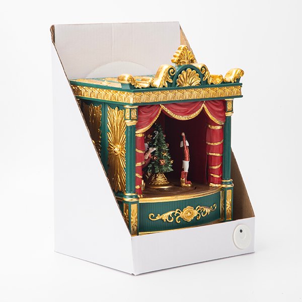 ΣΚΗΝΗ ΘΕΑΤΡΟΥ ΠΡΑΣΙΝΗ, ΜΕ ΜΟΥΣΙΚΗ ΚΑΙ ΚΙΝΗΣΗ, ΜΠΑΤΑΡΙΑΣ, 17.5x13x24cm (600-48384) - Image 3