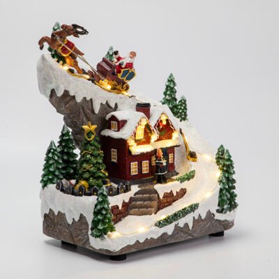 ΧΡΙΣΤΟΥΓΕΝΝΙΑΤΙΚΟ ΣΑΛΕ ΜΕ ΑΓΙΟ ΒΑΣΙΛΗ ΚΑΙ ΕΛΚΗΘΡΟ, ΜΕ ΜΟΥΣΙΚΗ ΚΑΙ ΚΙΝΗΣΗ, ΜΠΑΤΑΡΙΑΣ, 17.5×11.5x27cm (600-48398)