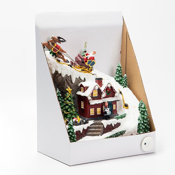 ΧΡΙΣΤΟΥΓΕΝΝΙΑΤΙΚΟ ΣΑΛΕ ΜΕ ΑΓΙΟ ΒΑΣΙΛΗ ΚΑΙ ΕΛΚΗΘΡΟ, ΜΕ ΜΟΥΣΙΚΗ ΚΑΙ ΚΙΝΗΣΗ, ΜΠΑΤΑΡΙΑΣ, 17.5x11.5x27cm (600-48398) - Image 2