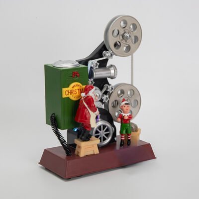 VINTAGE ΠΡΟΒΟΛΕΑΣ ΜΕ ΑΓΙΟ ΒΑΣΙΛΗ ΚΑΙ ΞΩΤΙΚΑ, ΜΕ ΜΟΥΣΙΚΗ ΚΑΙ ΚΙΝΗΣΗ, ΜΠΑΤΑΡΙΑΣ, 17x8x22cm (600-48402)