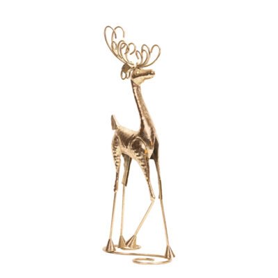 ΜΕΤΑΛΛΙΚΟ ΕΛΑΦΙ, ΧΡΥΣΟ, ΜΕ ΠΕΡΙΤΕΧΝΗ ΒΑΣΗ ΚΑΙ ΚΕΡΑΤΑ, 16×7.5x40cm (600-48440)