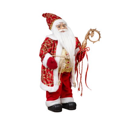 ΑΓΙΟΣ ΒΑΣΙΛΗΣ ΜΕ ΚΟΚΚΙΝΑ ΠΛΟΥΜΙΣΤΑ ΡΟΥΧΑ, 45cm (600-48493)