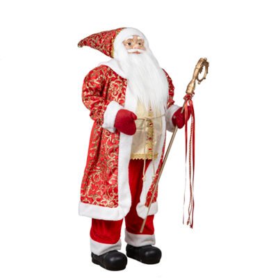 ΑΓΙΟΣ ΒΑΣΙΛΗΣ ΜΕ ΚΟΚΚΙΝΑ ΠΛΟΥΜΙΣΤΑ ΡΟΥΧΑ, 90cm (600-48494)