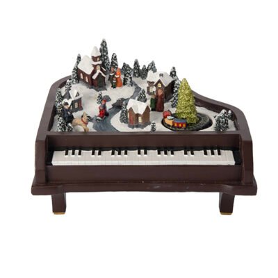 ΠΙΑΝΟ ΜΕ ΧΡΙΣΤΟΥΓΕΝΝΙΑΤΙΚΗ ΠΑΡΑΣΤΑΣΗ, ΜΠΑΤΑΡΙΑΣ, 23.5x25x15.5cm (600-48505)