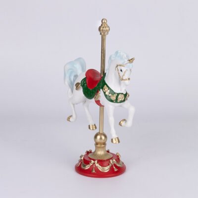 ΧΡΙΣΤΟΥΓΕΝΝΙΑΤΙΚΟΣ ΜΟΝΟΚΕΡΟΣ ΚΑΡΟΥΖΕΛ, ΠΟΛΥΡΕΖΙΝ, ΜΕ ΣΤΟΛΙΣΜΕΝΗ ΣΕΛΑ, ΛΕΥΚΟΣ, 15.5×7.5x22cm (600-48592)