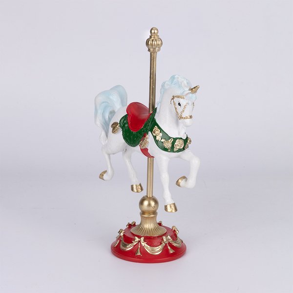 ΧΡΙΣΤΟΥΓΕΝΝΙΑΤΙΚΟΣ ΜΟΝΟΚΕΡΟΣ ΚΑΡΟΥΖΕΛ, ΠΟΛΥΡΕΖΙΝ, ΜΕ ΣΤΟΛΙΣΜΕΝΗ ΣΕΛΑ, ΛΕΥΚΟΣ, 15.5x7.5x22cm (600-48592)