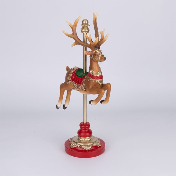 ΧΡΙΣΤΟΥΓΕΝΝΙΑΤΙΚΟΣ ΤΑΡΑΝΔΟΣ ΚΑΡΟΥΖΕΛ ΠΟΛΥΡΕΖΙΝ, ΜΕ ΣΤΟΛΙΣΜΕΝΗ ΣΕΛΑ, 17.5x10.2x35.2cm (600-48593)