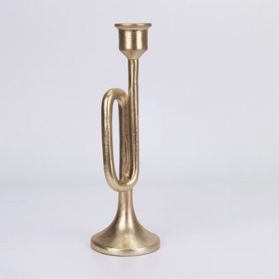 ΚΗΡΟΠΗΓΙΟ ΣΕ ΣΧΗΜΑ ΤΡΟΜΠΕΤΑΣ, ΧΡΥΣΟ, ΠΟΛΥΡΕΖΙΝ, 8.3.×8.3×25.7cm (600-48613)