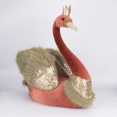 ΚΥΚΝΟΣ ΒΕΛΟΥΔΙΝΟΣ ΚΕΡΑΜΙΔΙ ΜΕ ΛΑΔΙ ΠΟΥΠΟΥΛΕΝΙΑ ΦΤΕΡΑ ΚΑΙ ΧΡΥΣΗ ΚΟΡΩΝΑ, 50x32x60cm (600-49007)