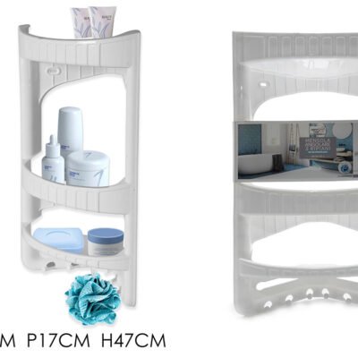 Πλαστική ραφιέρα μπάνιου γωνία 28x 17x 47 cm [77615426]