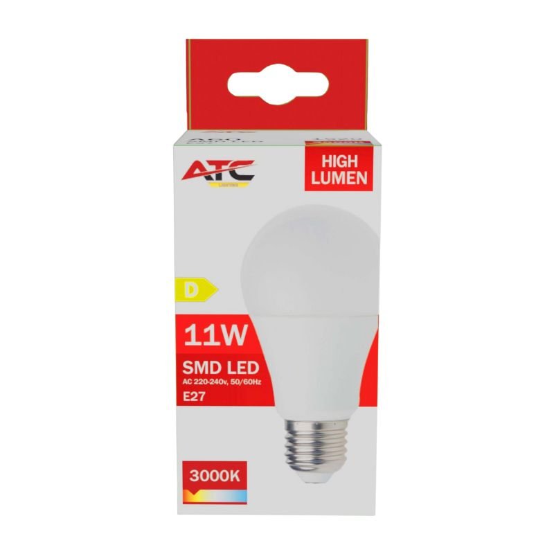 ATC SMD LED High Lumen Λαμπτήρας A60 230V 11W/1520LM E27 3000K (25.001.0010) - Image 2