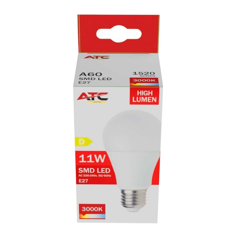 ATC SMD LED High Lumen Λαμπτήρας A60 230V 11W/1520LM E27 3000K (25.001.0010) - Image 3