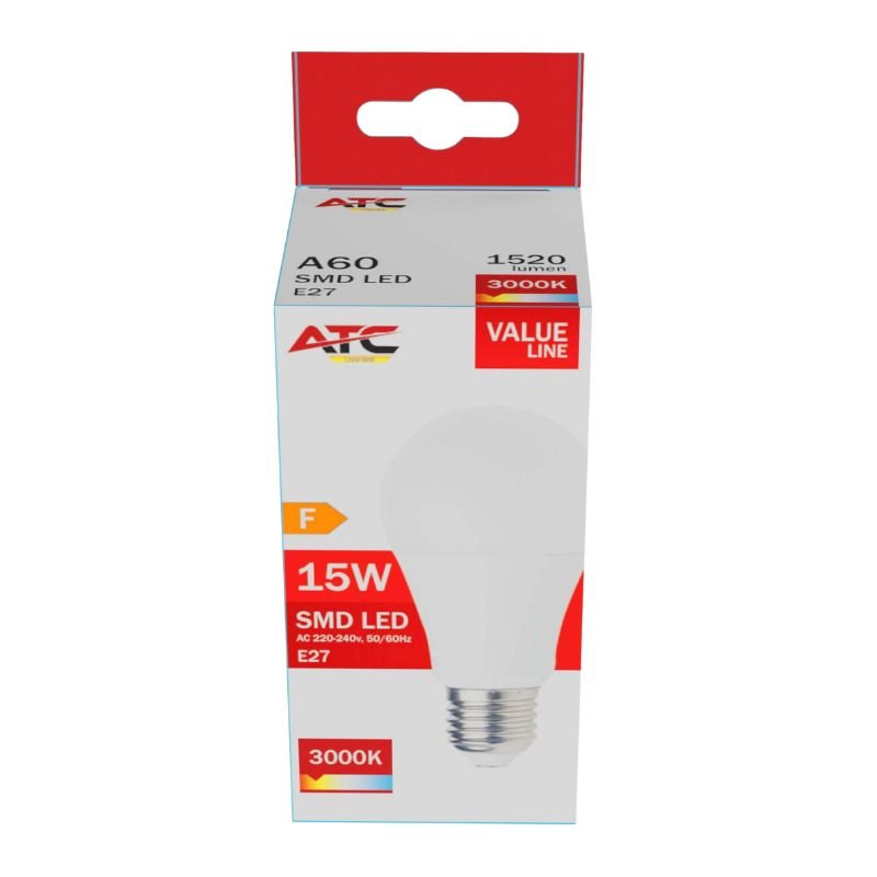 ATC SMD LED Λαμπτήρας A60 230V 15W/1520LM E27 3000K (25.001.0004) - Image 3