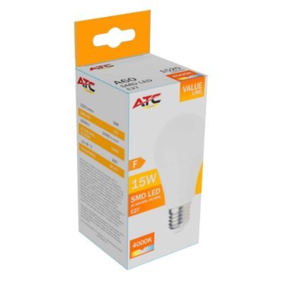 ATC SMD LED Λαμπτήρας A60 230V 15W/1520LM E27 4000K (25.001.0005)