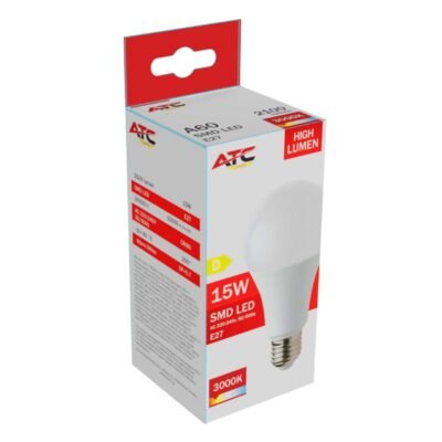 ATC SMD LED High Lumen Λαμπτήρας A60 230V 15W/2100LM E27 3000K (25.001.0013)