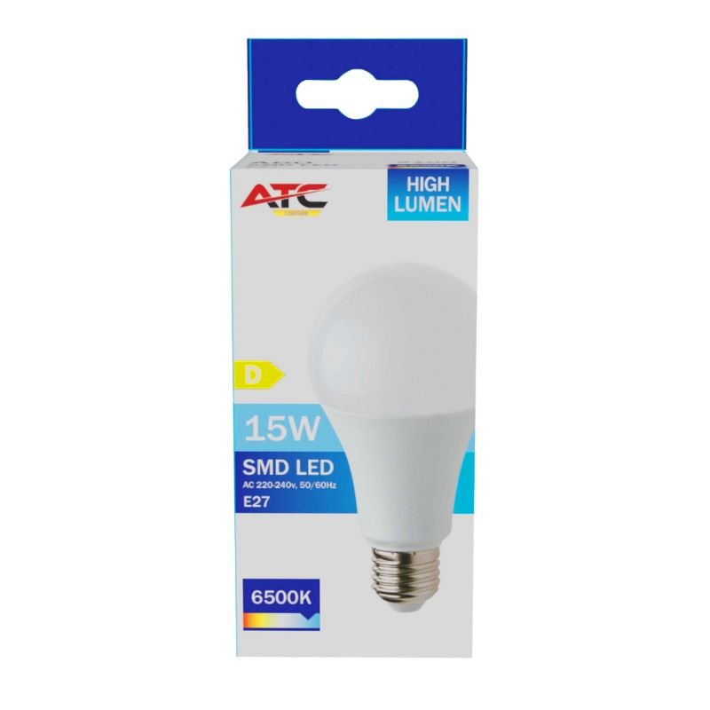 ATC SMD LED High Lumen Λαμπτήρας A60 230V 15W/2100LM E27 6500K (25.001.0015) - Image 2