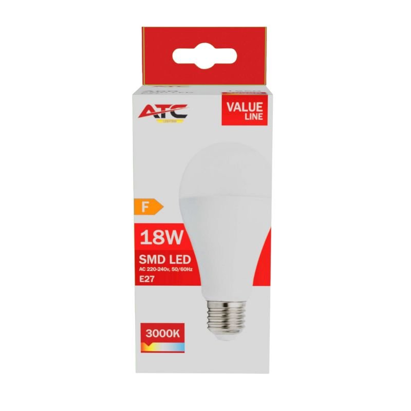 ATC SMD LED Λαμπτήρας A65 230V 18W/1850LM E27 3000K (25.001.0007) - Image 2