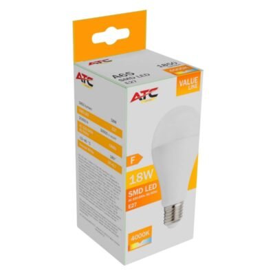 ATC SMD LED Λαμπτήρας A65 230V 18W/1850LM E27 4000K (25.001.0008)
