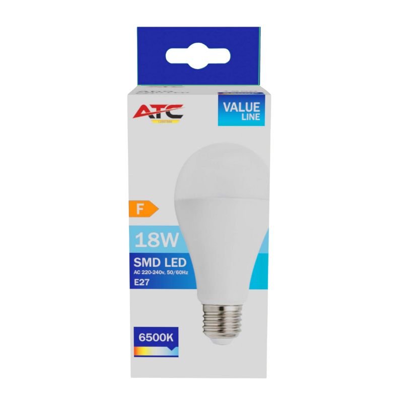 ATC SMD LED Λαμπτήρας A65 230V 18W/1850LM E27 6500K (25.001.0009) - Image 2