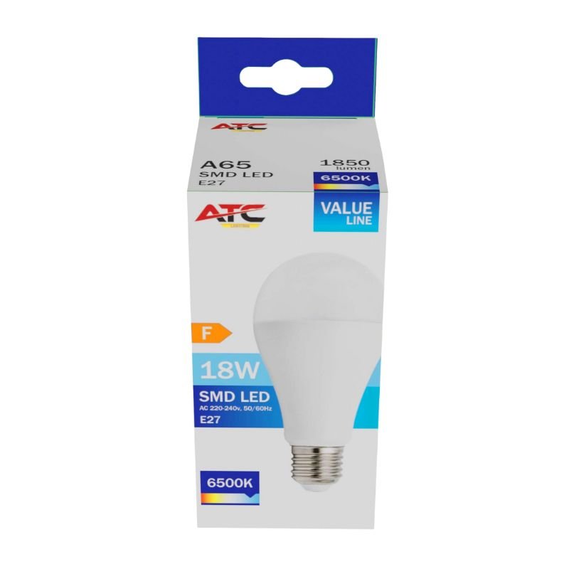 ATC SMD LED Λαμπτήρας A65 230V 18W/1850LM E27 6500K (25.001.0009) - Image 3
