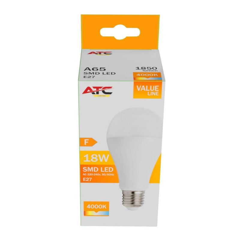 ATC SMD LED Λαμπτήρας A65 230V 18W/1850LM E27 4000K (25.001.0008) - Image 3