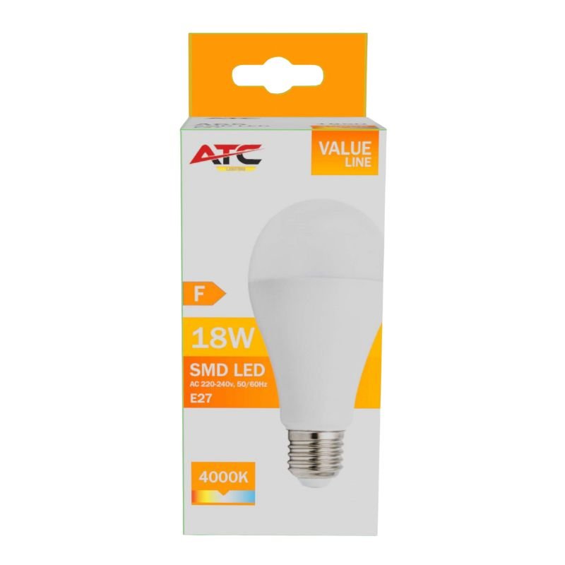 ATC SMD LED Λαμπτήρας A65 230V 18W/1850LM E27 4000K (25.001.0008) - Image 2