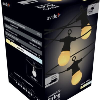 Avide Εξωτερική Γιρλάντα 5m Θερμό με Δυνατότητα Επέκτασης (15.001.1633)
