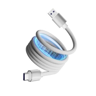 ATC-C6 Μαγνητικό Καλώδιο Φόρτισης και Μεταφοράς Δεδομένων USB-A σε Type-C 66W 1m Λευκό (20.003.0014)