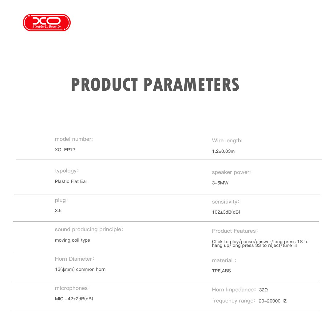 XO EP77 Ακουστικά έκτης γενιάς 3,5 mm λευκό (16.002.0085) - Image 5