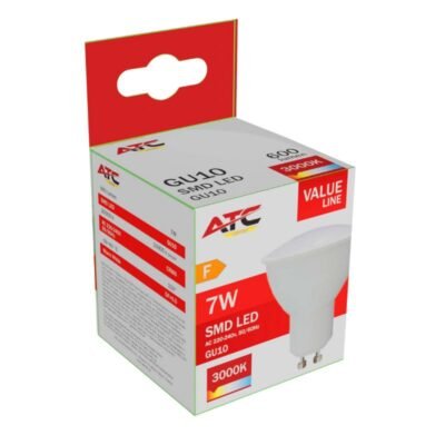 ATC SMD Λαμπτήρας LED Spot GU10 230V 7W/600LM 110° 3000K (25.001.0026)